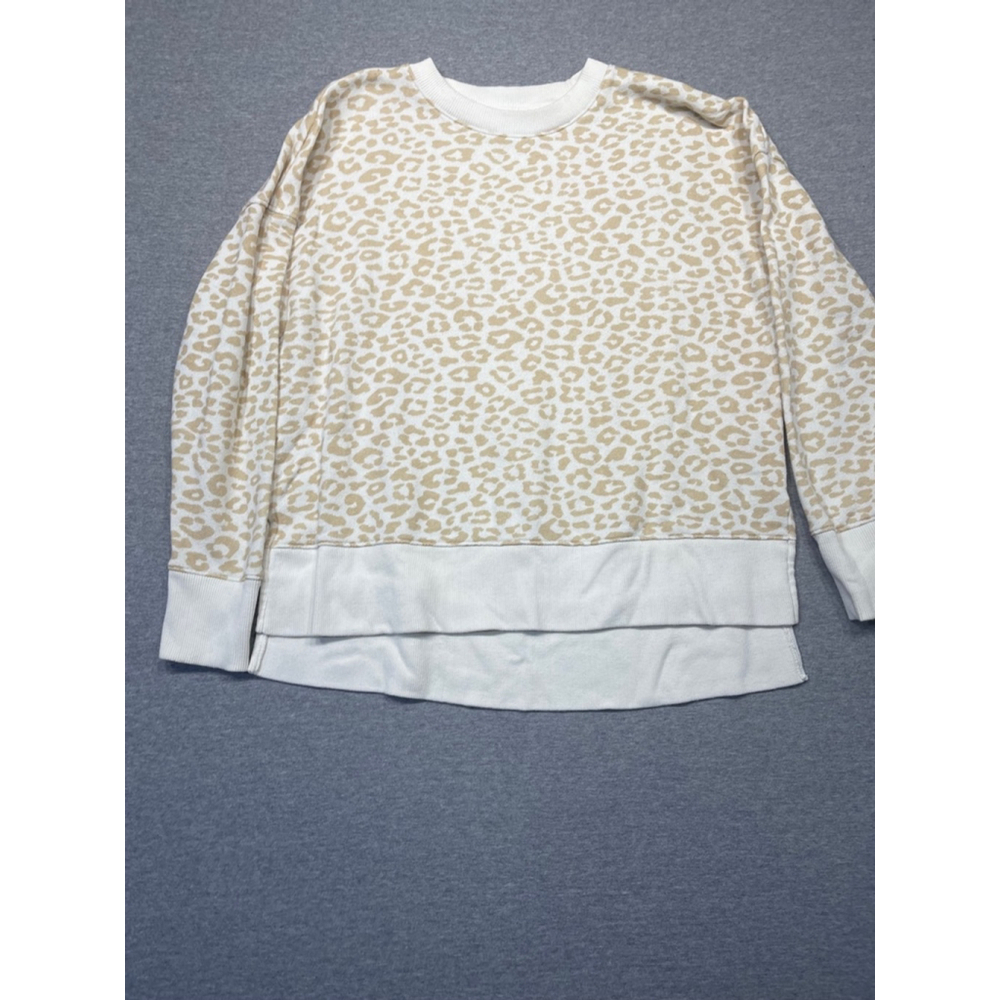 Women's Time and Tru Leopard Print Sweatshirt Size M